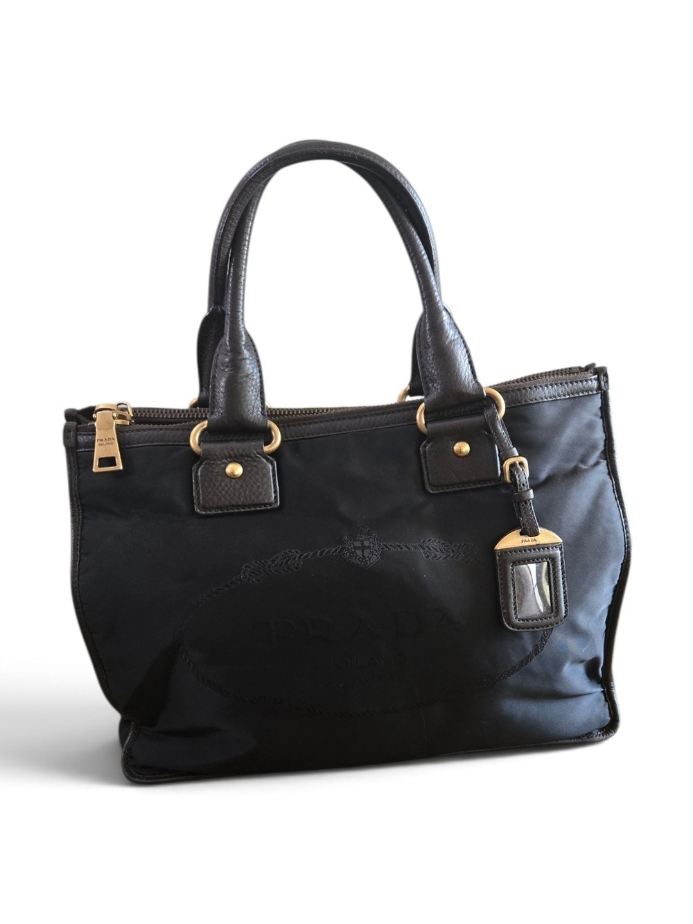 Prada Black Tote with Gold Hardware